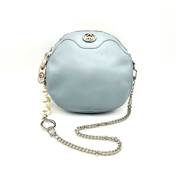 CLEARANCE!  Gucci Vintage Min Bag wi Faux Pearl  Chain Link Strap - Picture 1 of 12